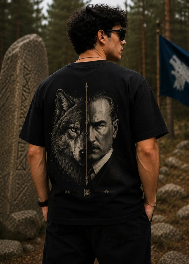 Bozkurt ve Atatürk Baskılı Tişört